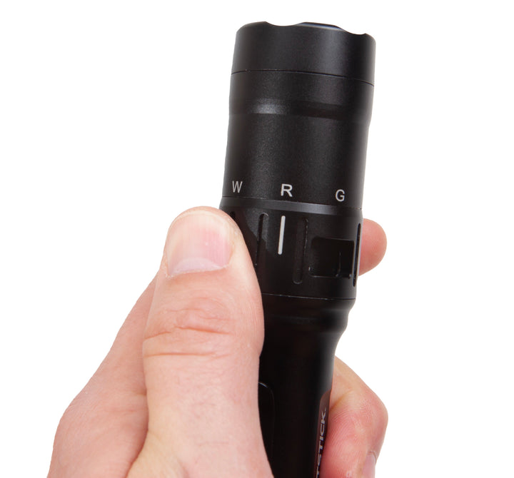 USB-568XL: BARRAGE™ USB Tactical Flashlight with Red and Green Floodlight - Black