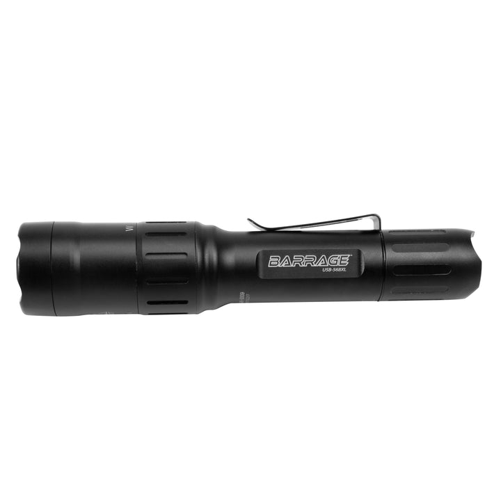 USB-568XL: BARRAGE™ USB Tactical Flashlight with Red and Green Floodlight - Black